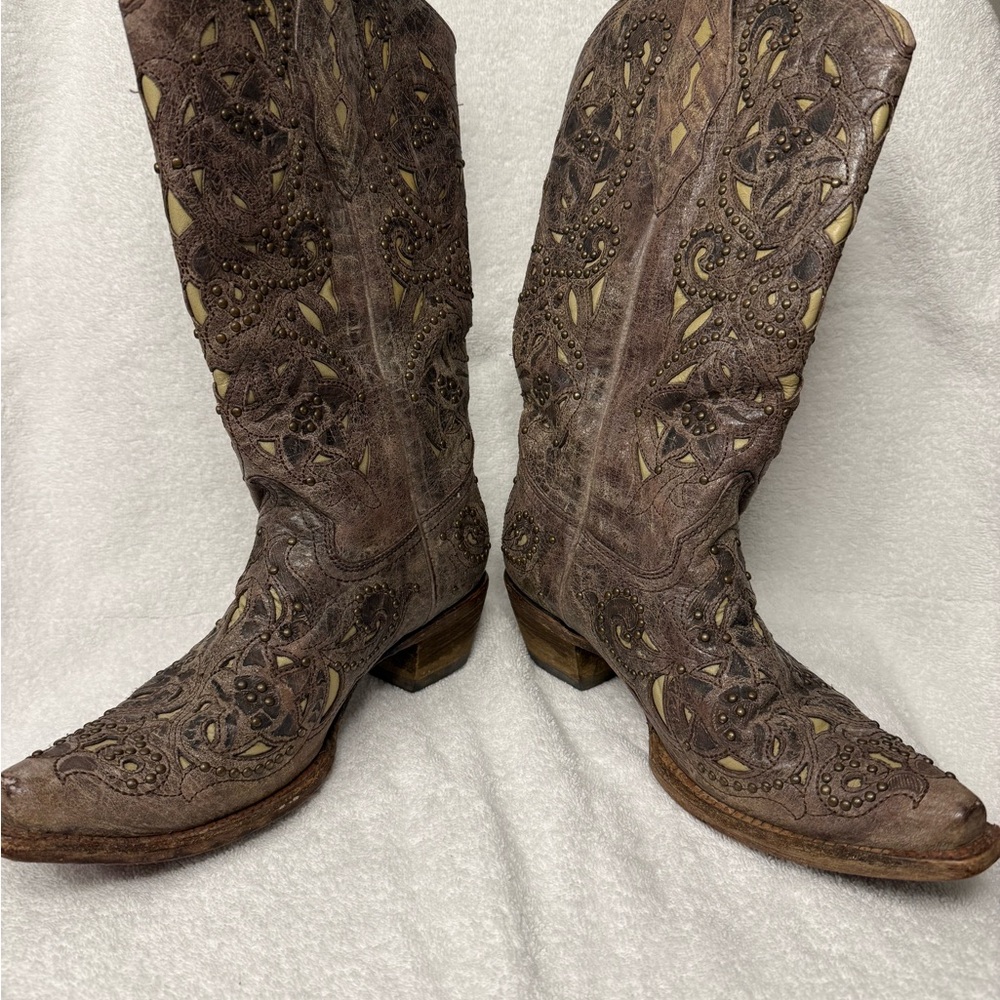 Corral Brown Embroidered Boots - image 2